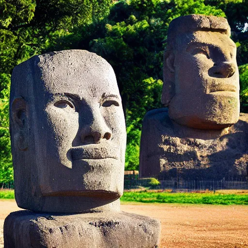 Prompt: benjamin netanyahu as a moai statue