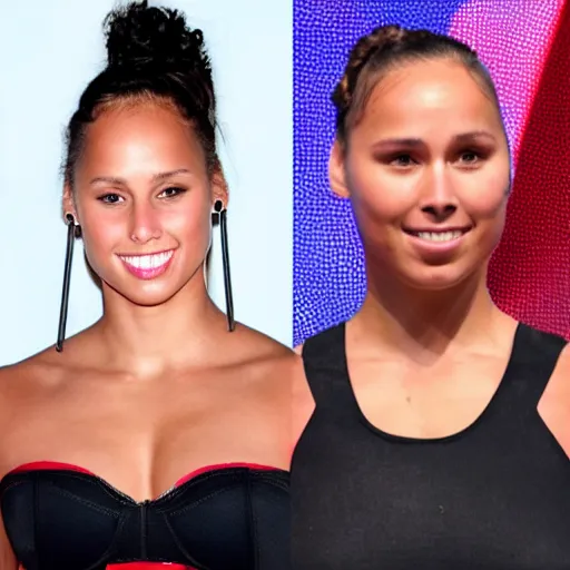 Image similar to singer alicia keys beats up ronda rousey