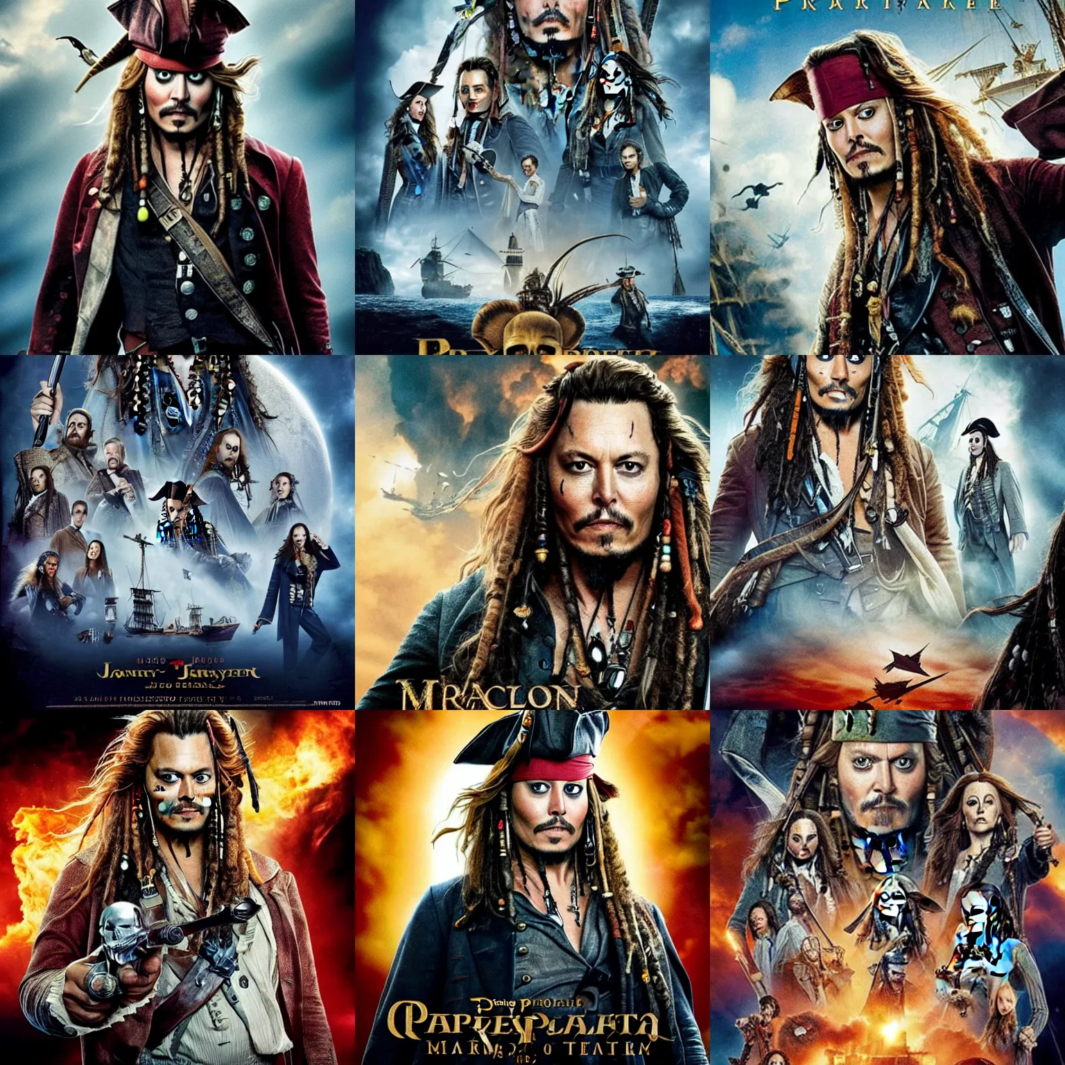Prompt: elon musk replacing johnny depp in the lead role in pirates of the caribbean ( 2 0 2 4 ), movie poster