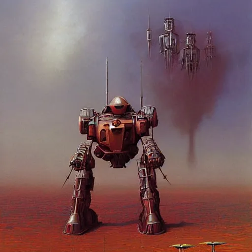 Image similar to combat mecha by zdzisław beksinski, vladimir kush, bandai box art, realitistic