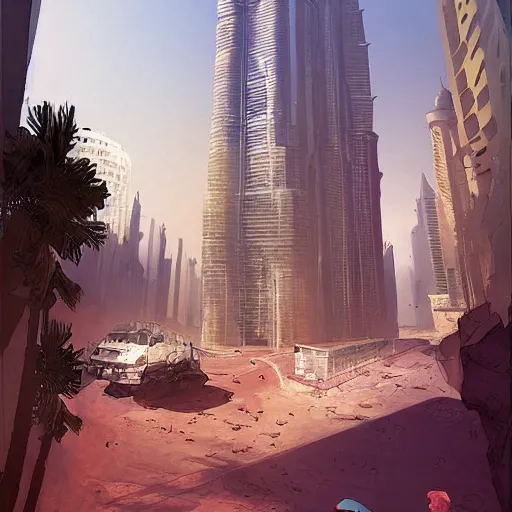 Image similar to gta : dubai, by marc simonetti