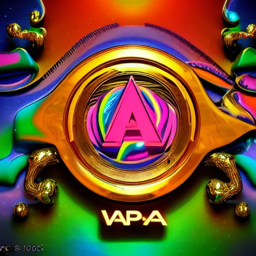 Image similar to a and w vaporwave logo, colorful, digital art, cosmic, 3 d high definition, trending on art station, photorealistic, high resolution, 8 k, octane, hyper detailed, insane details, intricate, elite, ornate, elegant trend, highly detailed and intricate, sharp focus, photography, unreal engine