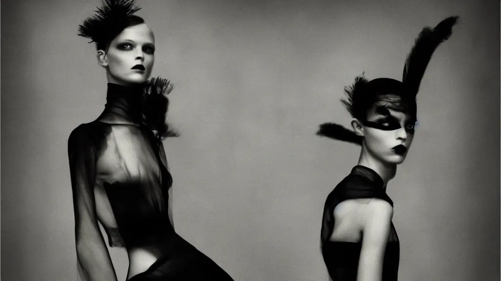 Image similar to eerie atmospheric symmetrical vogue fashion photography by paolo roversi