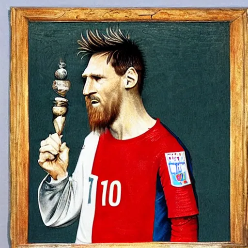 Image similar to messi by hieronymus bosch