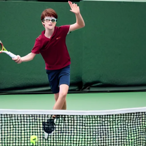 Image similar to harry potter playing tennis