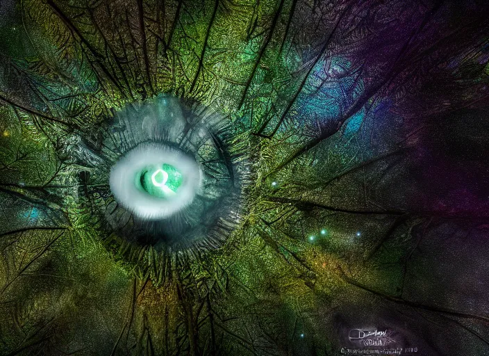 Image similar to photo of a tear in the fabrics of space and time, in the forest. Fantasy magic style. Highly detailed 8k. Intricate. Nikon d850 55mm. Award winning photography.