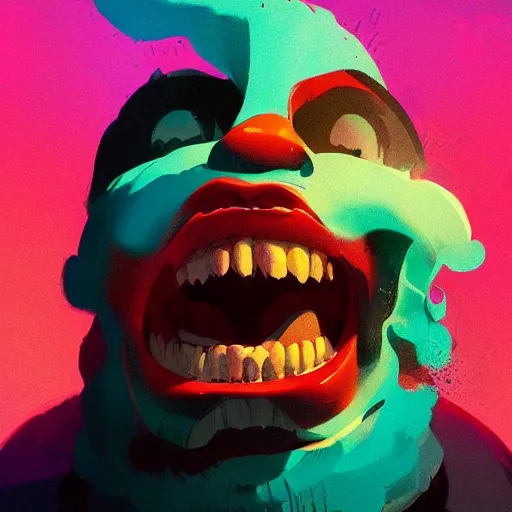 Image similar to abstract portrait of absolute laughter, hilarious laughing funny, dramatic lighting, unreal engine, by anton fadeev, by nolan, by greg rutkowski, trending on artstation