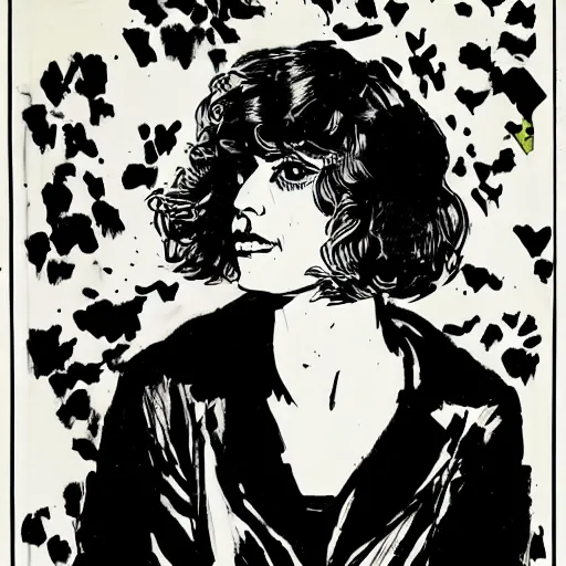 Image similar to lizzy mercier descloux, portrait, by guido crepax