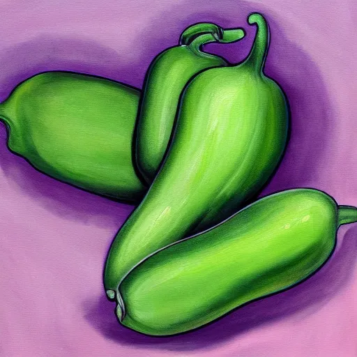 Prompt: detailed painting of green aubergine