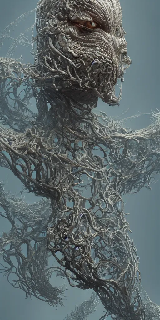 Prompt: 3d organic tubeworm, intricate, elegant, highly detailed, digital painting, concept art, smooth, sharp focus, art style from Wang Ke and Greg Rutkowski and Bruce Kaiser and Scott Robertson and Dmitry Mazurkevich and Doruk Erdem and Jon Sibal, small style cue from blade runner and dune, game character design, horizontal striations, blank background