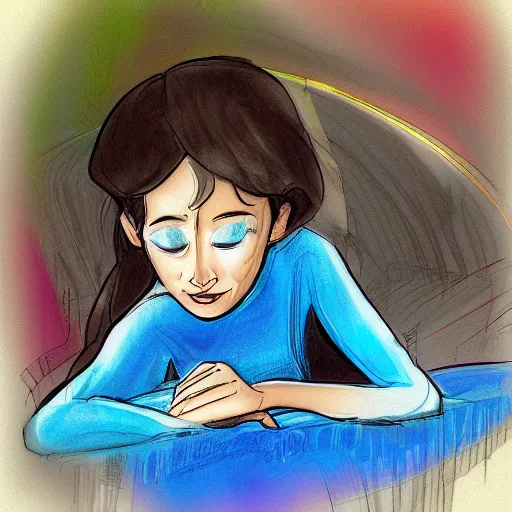 Image similar to poor child dreaming they are in a better place, digital art, inspired by glen keane