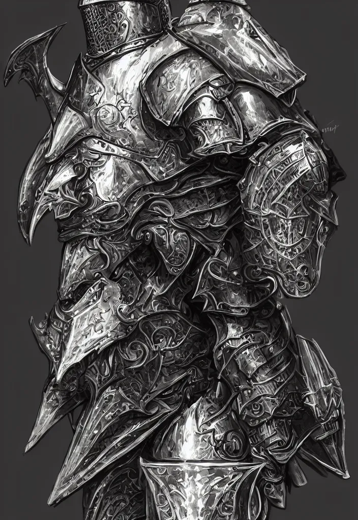 Prompt: armored holy knight, wings on the helm, fantasy, trending on artstation, digital art, intricate details on armor