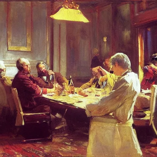 Prompt: high quality high detail painting by ilya repin, business meeting, hd