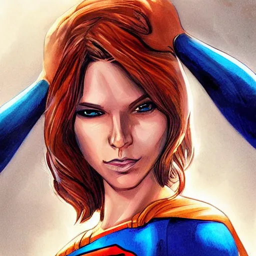 Image similar to supergirl, highly detailed, portait, character art by fiona staples.