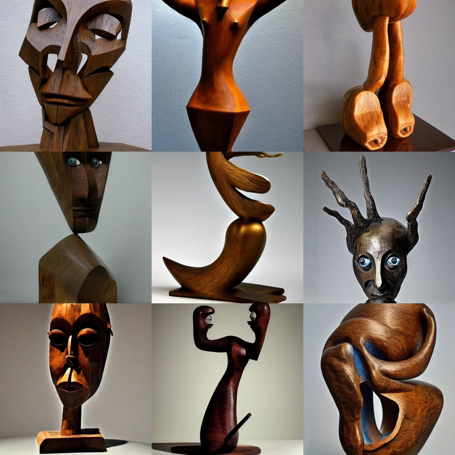 Prompt: wooden sculpture by salvador dali, trending on artstation, favorites on deviantart, high quality art. artwork masterpieces, award winning