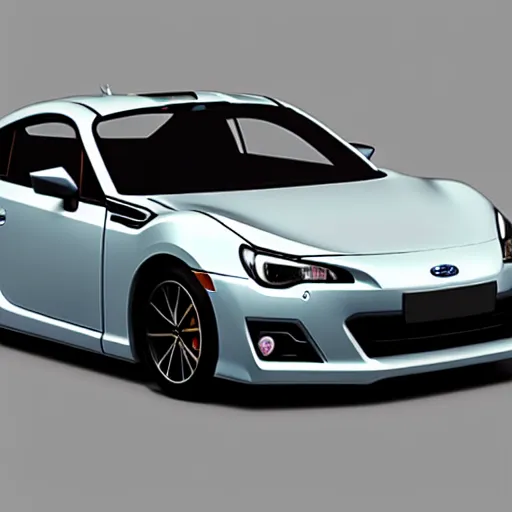 Image similar to Subaru brz car from front view, octane render, detailed picture,