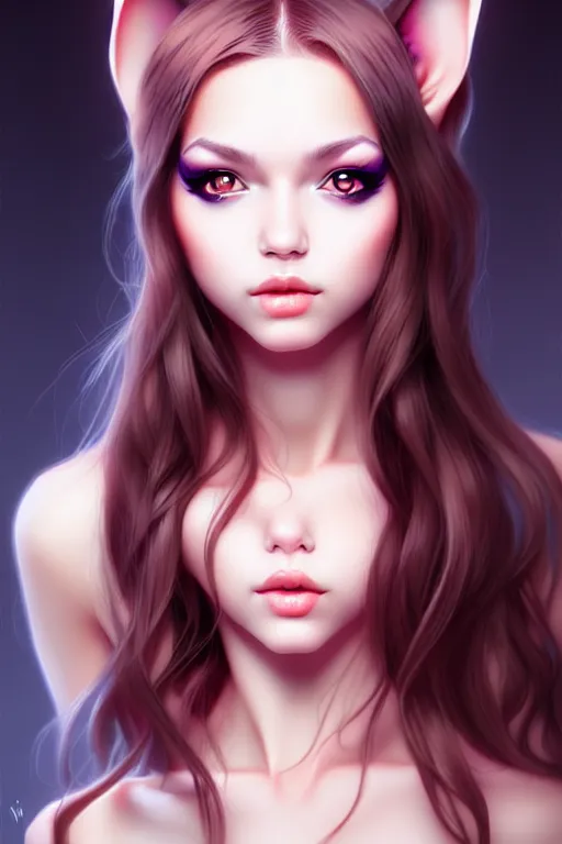 Image similar to rabbitgirl portrait by Artgerm and WLOP