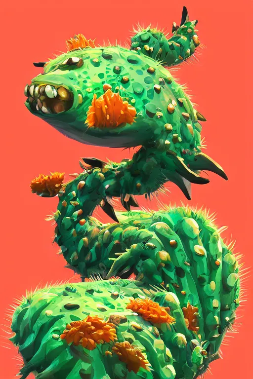 Image similar to 3 d render creature animal sushi cristal very big eye roots cactus elemental flush of force nature micro world fluo fishscale, comics gta 5 cover, official fanart behance hd artstation by jesper ejsing, by rhads, makoto shinkai and lois van baarle, ilya kuvshinov, ossdraws