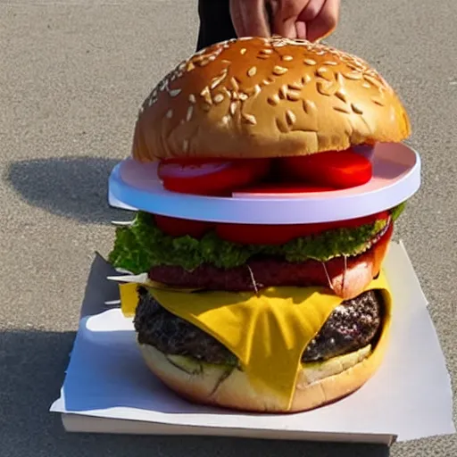 Image similar to city sized burger