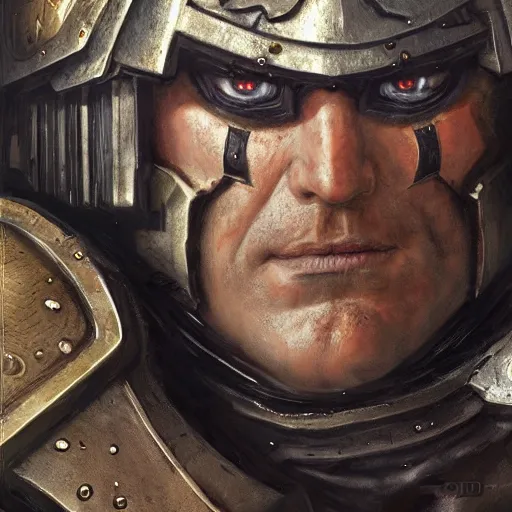 Image similar to Guts from Berserk as a space marine Primarch, warhammer 40k, closeup character portrait art by Donato Giancola, Craig Mullins, digital art, trending on artstation