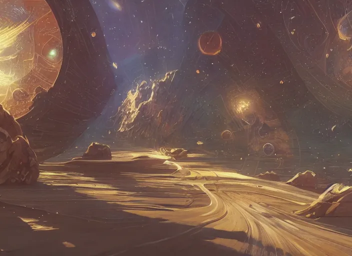 Image similar to highly detailed vanishing - point of cosmic space, in gta v, stephen bliss, unreal engine, fantasy art by greg rutkowski, loish, rhads, ferdinand knab, makoto shinkai and lois van baarle, ilya kuvshinov, rossdraws, tom bagshaw, global illumination, radiant light, detailed and intricate environment