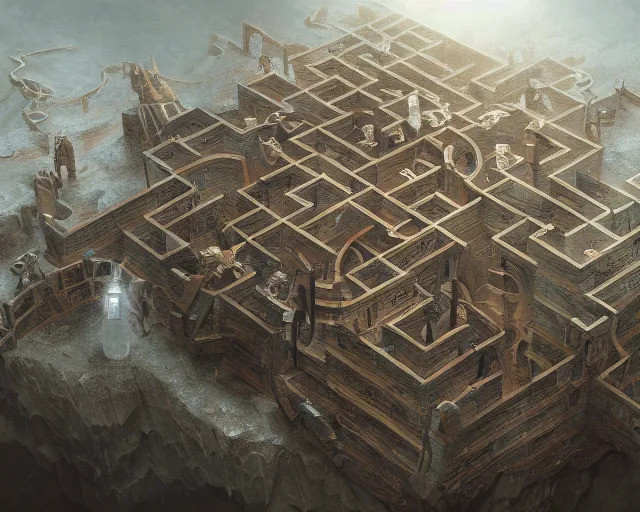 Prompt: fine art painting of a mental maze, artstation, cgsociety, very detailed, intricate