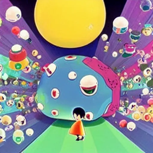 Image similar to award winning katamari damacy movie directed by Hayao Miyazaki