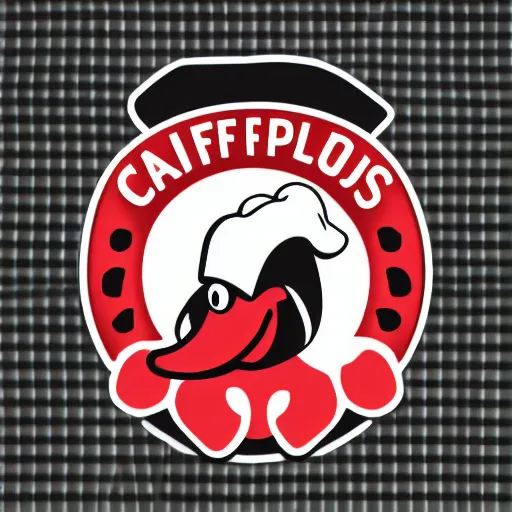 Prompt: chef platypus, logo style, black and red