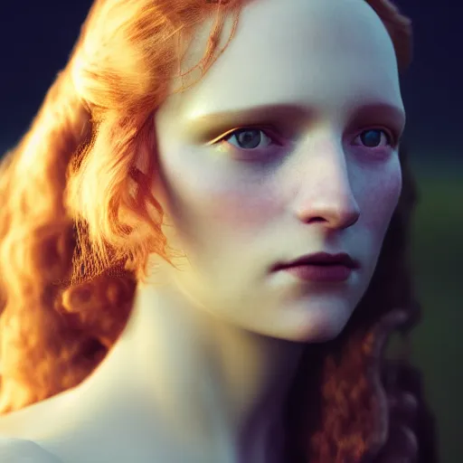 Prompt: photographic portrait of a stunningly beautiful english renaissance female in soft dreamy light at sunset, beside the sea, art nouveau, soft focus, contemporary fashion shoot, in a denis villeneuve and tim burton movie, by edward robert hughes, annie leibovitz and steve mccurry, david lazar, jimmy nelsson, extremely detailed, breathtaking, hyperrealistic, perfect face, octane render