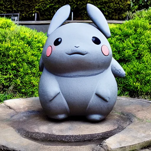 Image similar to pikachu gray moai statue