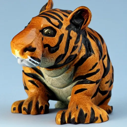 Image similar to a figurine of a animal half alligator half tiger