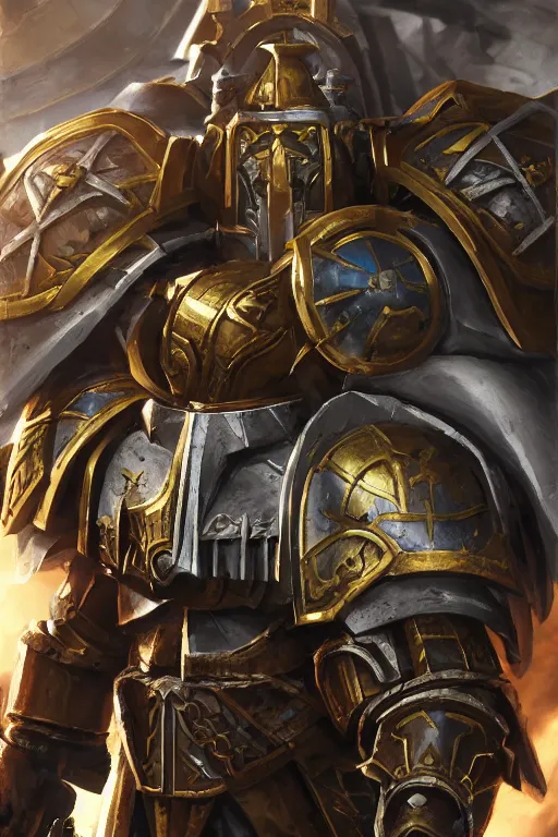 Image similar to armor portrait heros warhammer 4 0 k horus heresy fanart - the primarchs emperor by johannes helgeson animated with vfx concept artist & illustrator global illumination ray tracing hdr fanart arstation zbrush central hardmesh 8 k octane renderer comics stylized