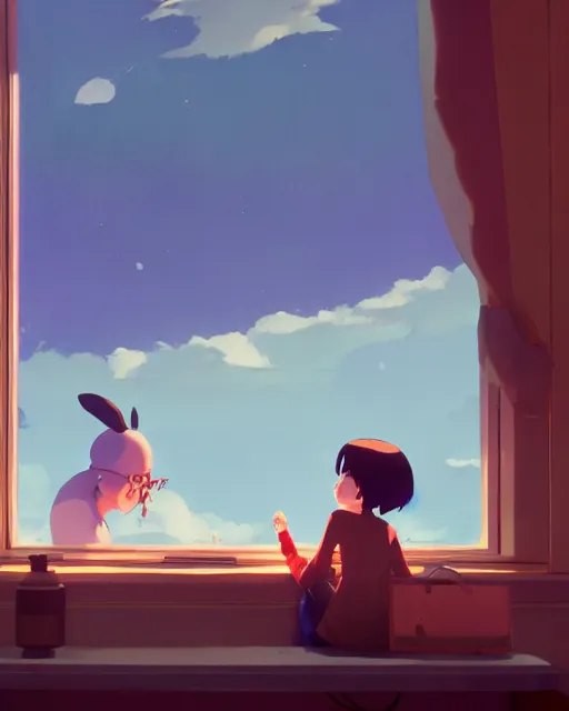 Image similar to seen through a window, diner, detailed, cory loftis, james gilleard, atey ghailan, makoto shinkai, goro fujita, studio ghibli, rim light, exquisite lighting, clear focus, very coherent, plain background, soft painting