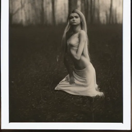 Prompt: polaroid of candid female elf by Tarkovsky