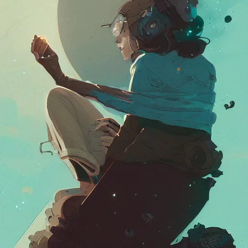 Image similar to a dying star by atey ghailan, by greg rutkowski, by greg tocchini, by james gilleard, by joe fenton, by kaethe butcher, dynamic lighting, gradient light blue, brown, blonde cream and white color scheme, grunge aesthetic