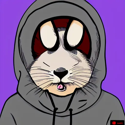 Image similar to a rat wearing a hoodie looking into the camera, furry art, furaffinity, symmetrical, highly detailed