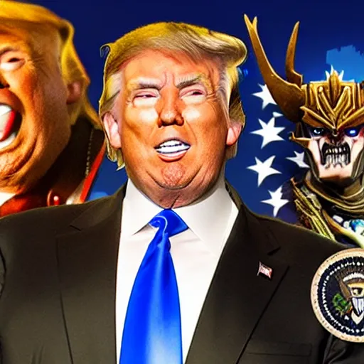 Image similar to donald trump in world of warcraft, the lich king