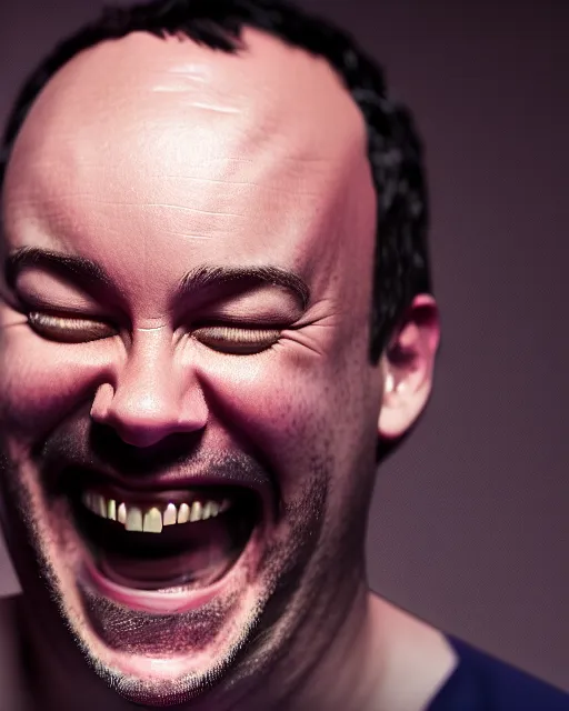 Image similar to a biomorphic portrait of dave matthews laughing, 4 k, octane high quality render