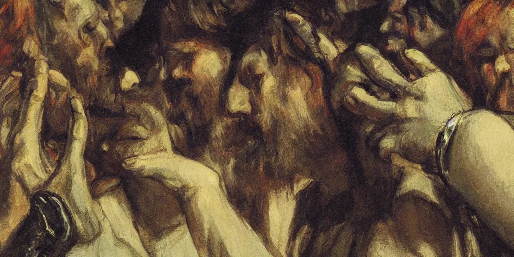Prompt: lord of the rings close up of the ring style of george bellows