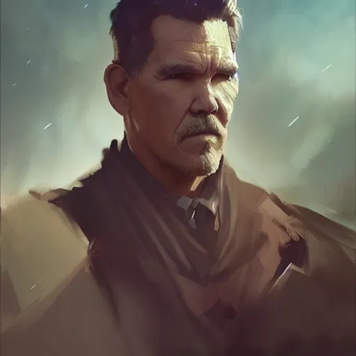 Image similar to A portrait of josh brolin, Magic the Gathering art, art by greg rutkowski, matte painting, trending on artstation