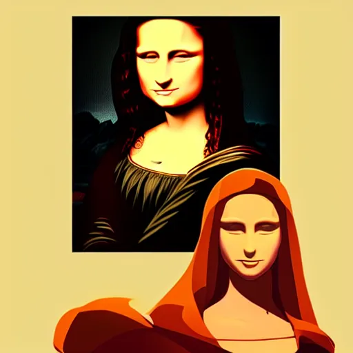 Prompt: face icon stylized minimalist mona lisa as a gothic girl, loftis, cory behance hd by jesper ejsing, by rhads, makoto shinkai and lois van baarle, ilya kuvshinov, rossdraws global illumination