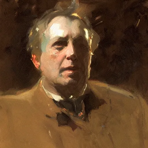 Image similar to portrait of moff gideon, by jeremy mann, anders zorn.