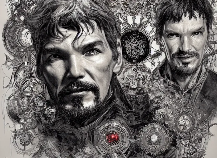 Image similar to a highly detailed dead portrait of stephen strange, james gurney, james jean