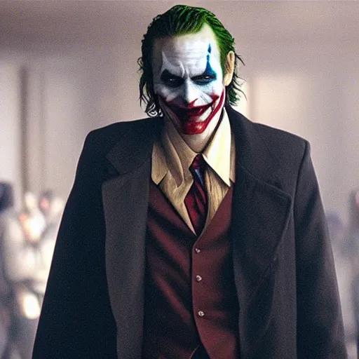 Prompt: Film still of the Joker from The Dark Knight (2008), in the movie Batman (1989)