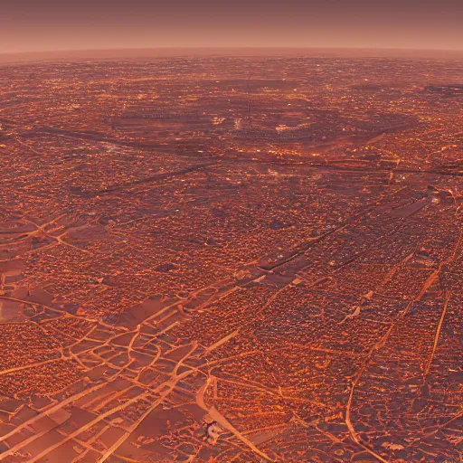 Image similar to The city of paris on mars, hyper-realistic, 8K HDR.