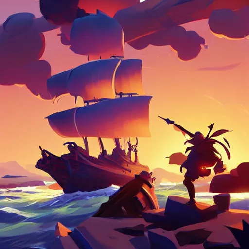 Image similar to painting treasure on sea of thieves game smooth median photoshop filter cutout vector, behance hd by jesper ejsing, by rhads, makoto shinkai and lois van baarle, ilya kuvshinov, rossdraws global illumination