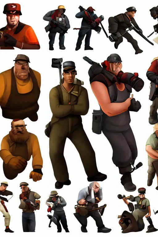 Image similar to team fortress 2 character art by moby francke