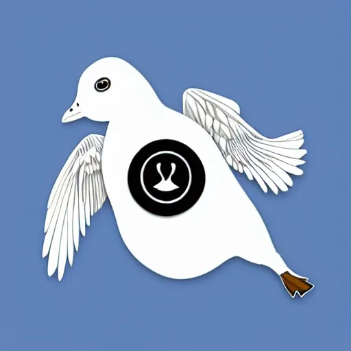 Prompt: goose die - cut vector sticker concept design