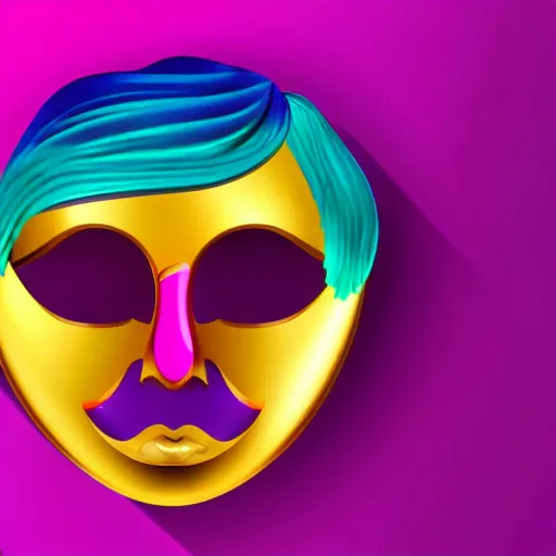 Image similar to party mask, silky texture, gradient, vector illustration, logo, aesthetic, 4 k, hd