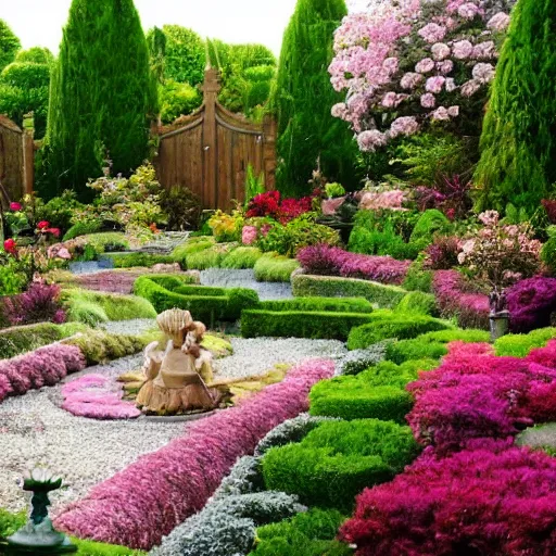 Image similar to a fairytale garden